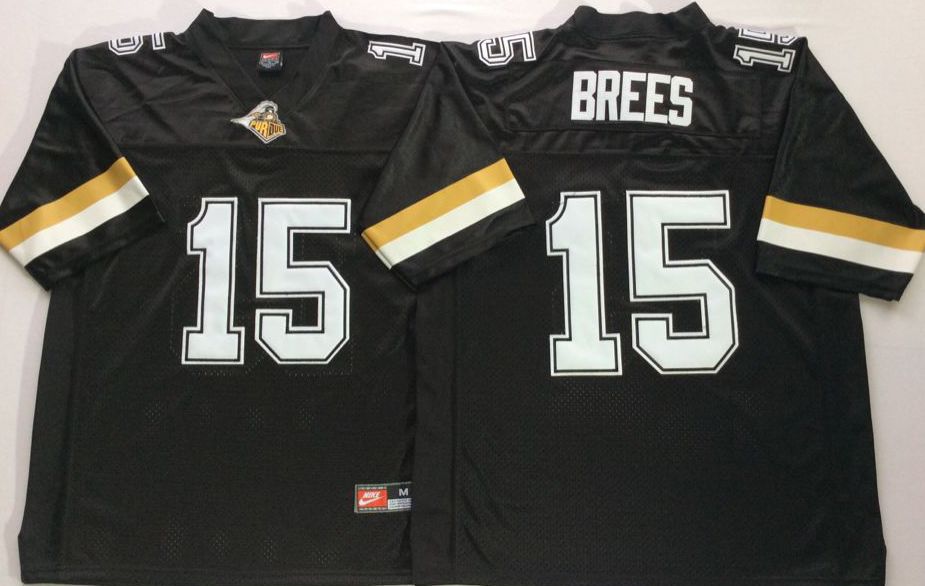 Men Purdue Boilermakers #15 Brees Black Nike 2025 NCAA Jersey->more ncaa teams->NCAA Jersey